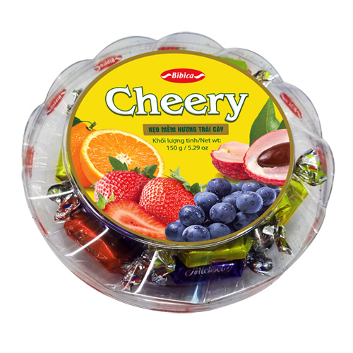 Kẹo mềm Cheery hộp nhựa Đế Tầng 150 gam