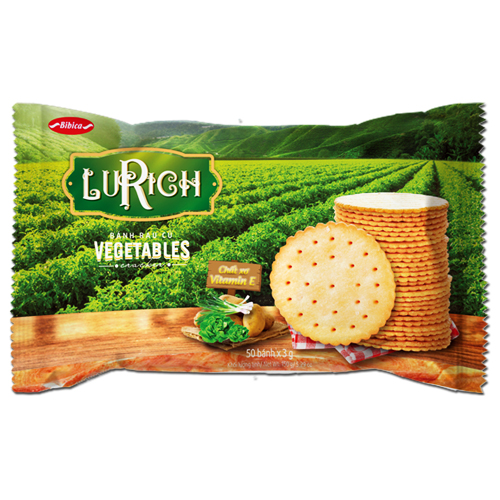Bánh Crackers Rau Củ Lurich khay 150 gam