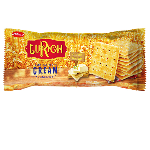 Bánh Lurich Cream Cracker rắc đường gói 178 gam