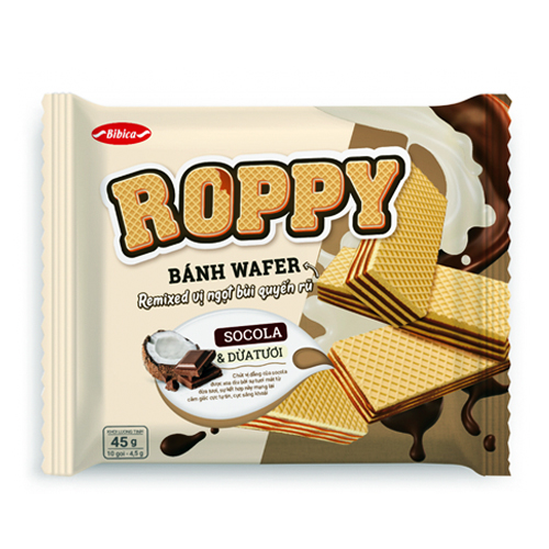 Bánh kem xốp Roppy Sôcôla - Dừa 45 gam