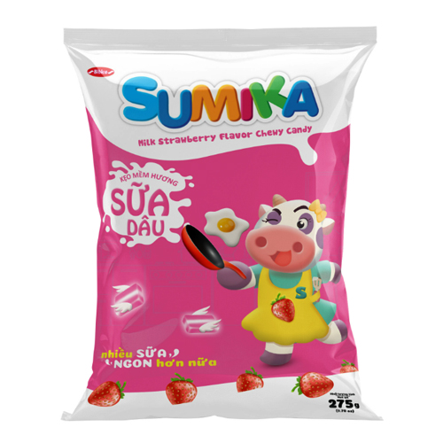 Kẹo Sumika Sữa Dâu túi 275 gam