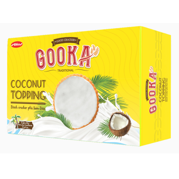 Bánh Cracker phủ kem dừa Gooka 90g